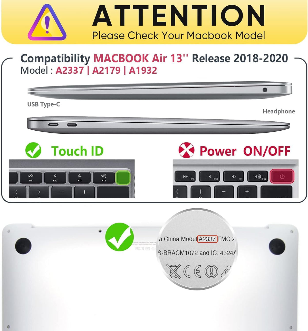 ZORBES® Case for MacBook Air 13.3 inch M1 A2337 A2179 A1932 with Foldable Kickstand Laptop Cover for Apple 2025 2024 2022 Release Matte Plastic Hard Shell 3PCS