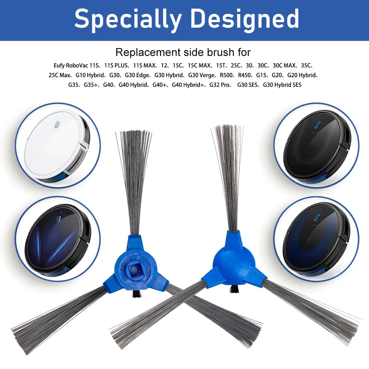 Verilux Replacement Side Brushes for Eufy RoboVac 11S 15C 30 MAX | 8PCS Robot Vacuum Accessories