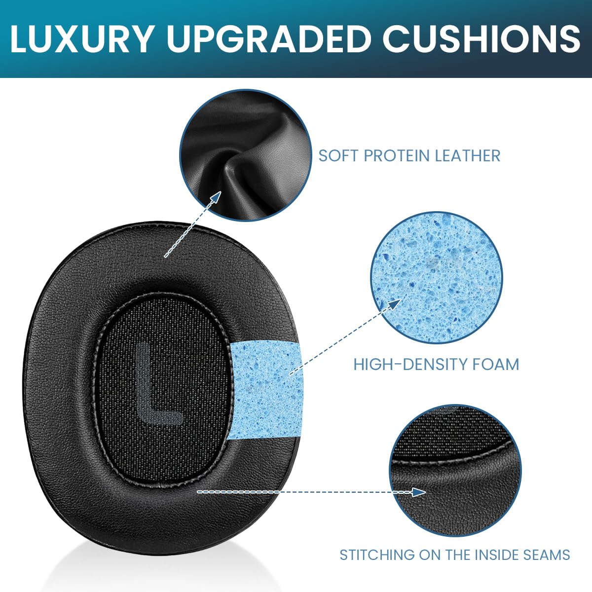 ZORBES Replacement Ear Pads for JBL Headphones Soft Cushions Noise Isolation Bluetooth Crusher Headset Earpad Replacement for JBL Tune 700 700BT 710 710BT 720 720BT 750 750BT 750BTNC 760 760NC 770 770NC
