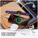 Verilux 3 in 2 PD 60W Type C Cable for Fast Charging featuring Magnetic Wireless Dock | 5.9ft Nylon Braided Design