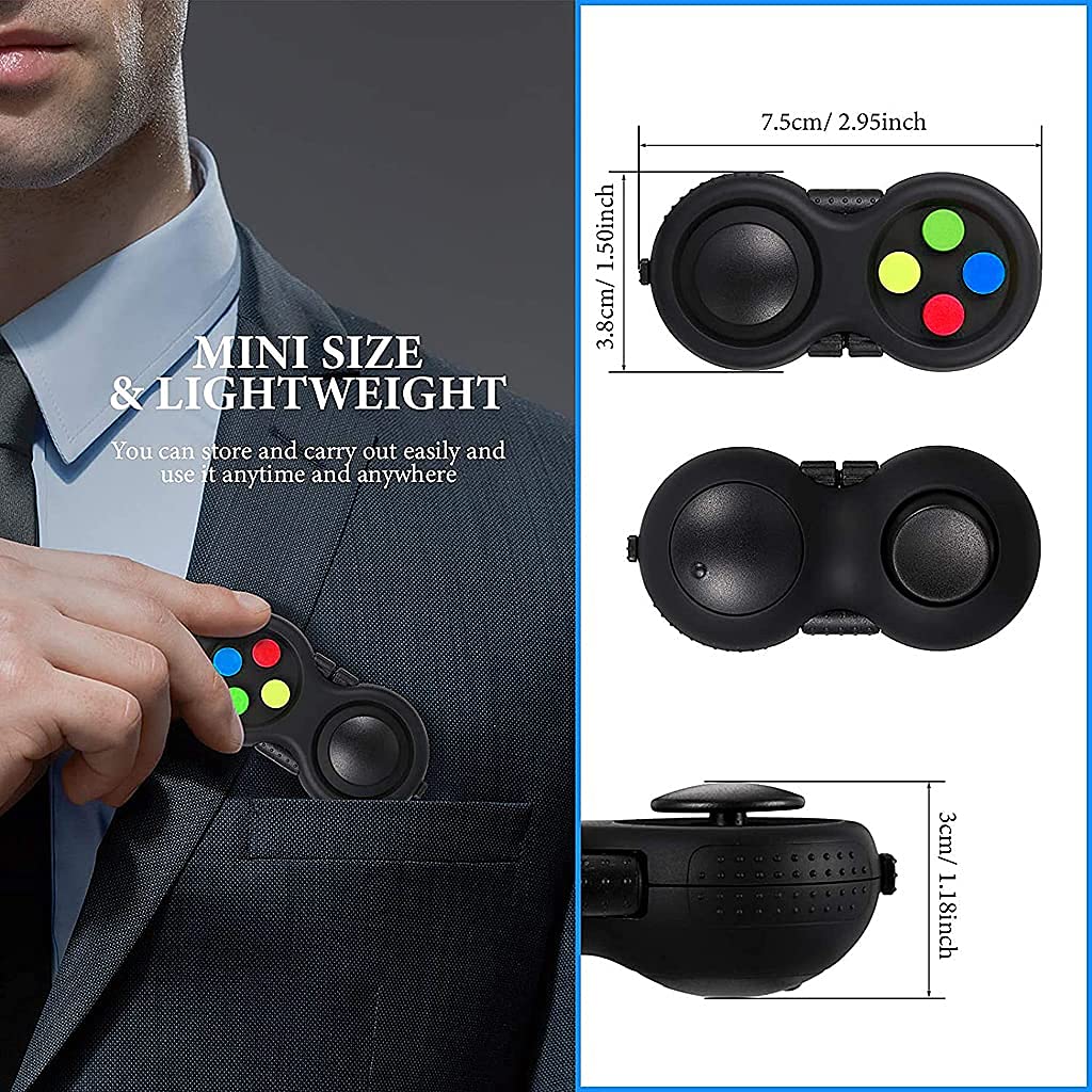 Verilux Fidget Pad Toys with 8-Fidget Functions 2nd Generation Fidget Toy Controller Stress Reducer Hand Shank Fidget Cube Perfect for Release and Anxiety Relief Pop it Fidget
