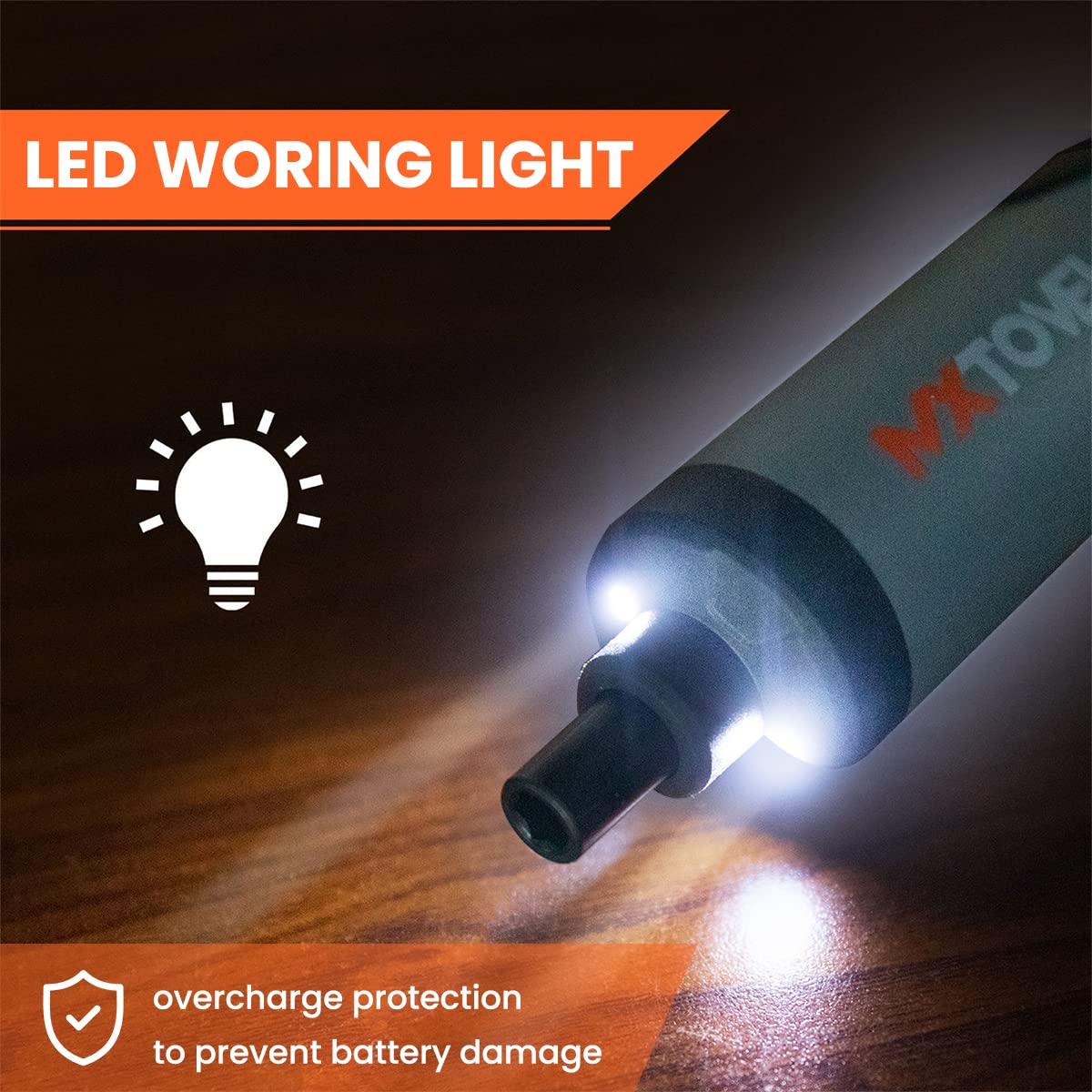 Verilux® Handheld Electric Screwdriver Kit - 4V Cordless Electric Screwdriver, LED Work Light, 26 pieces Screwdriver Bits, Screw Adapter, Tool Case, USB C Cable, Power Screwdriver(Grey)