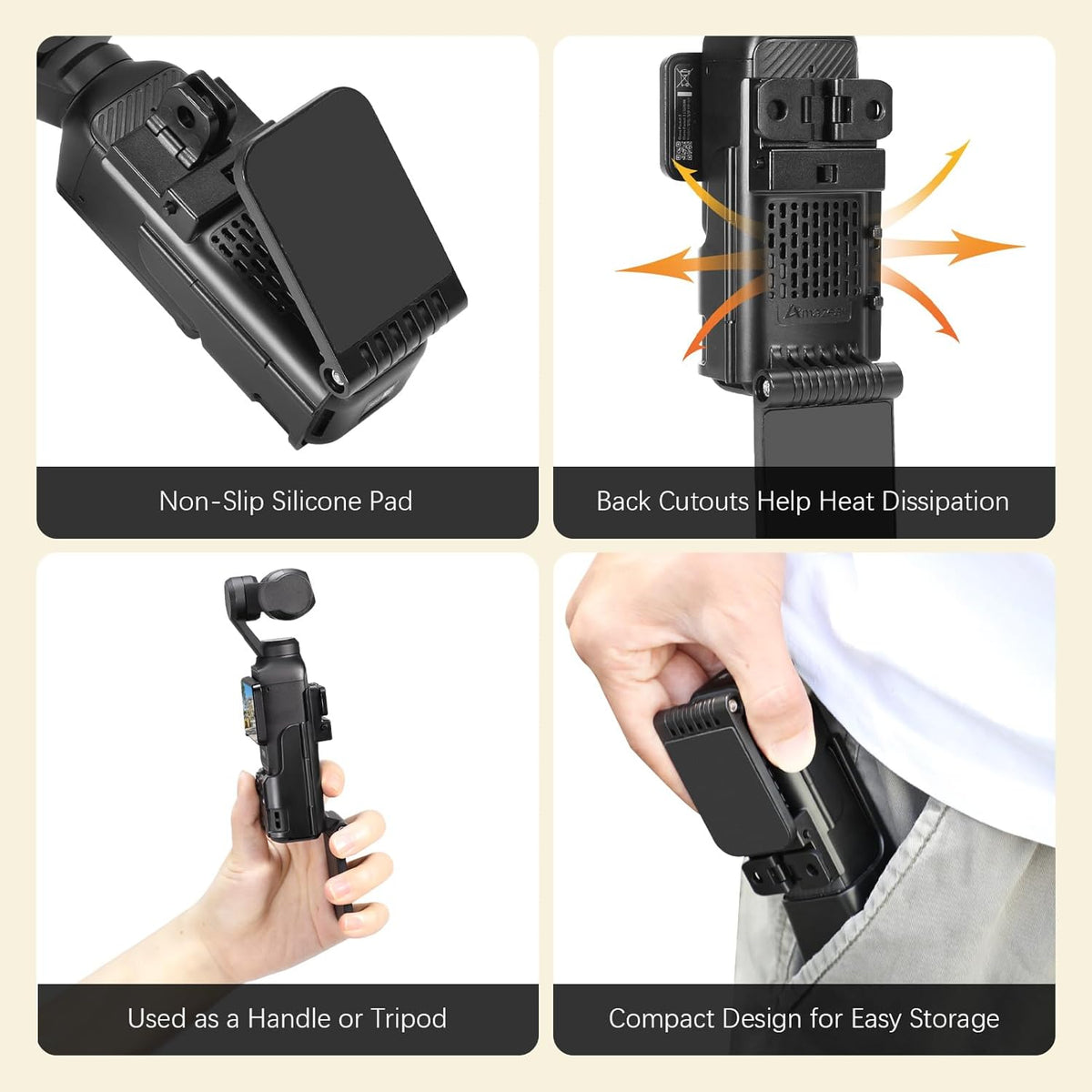 ZORBES® Compatible with D-JI, Magnetic Wall Mount Folding Bracket for Pocket 3 Action Camera, Adjustable Magnetic Wall Holder, Ultra Strong Magnetic Base, Portable Outdoor Filming Accessories