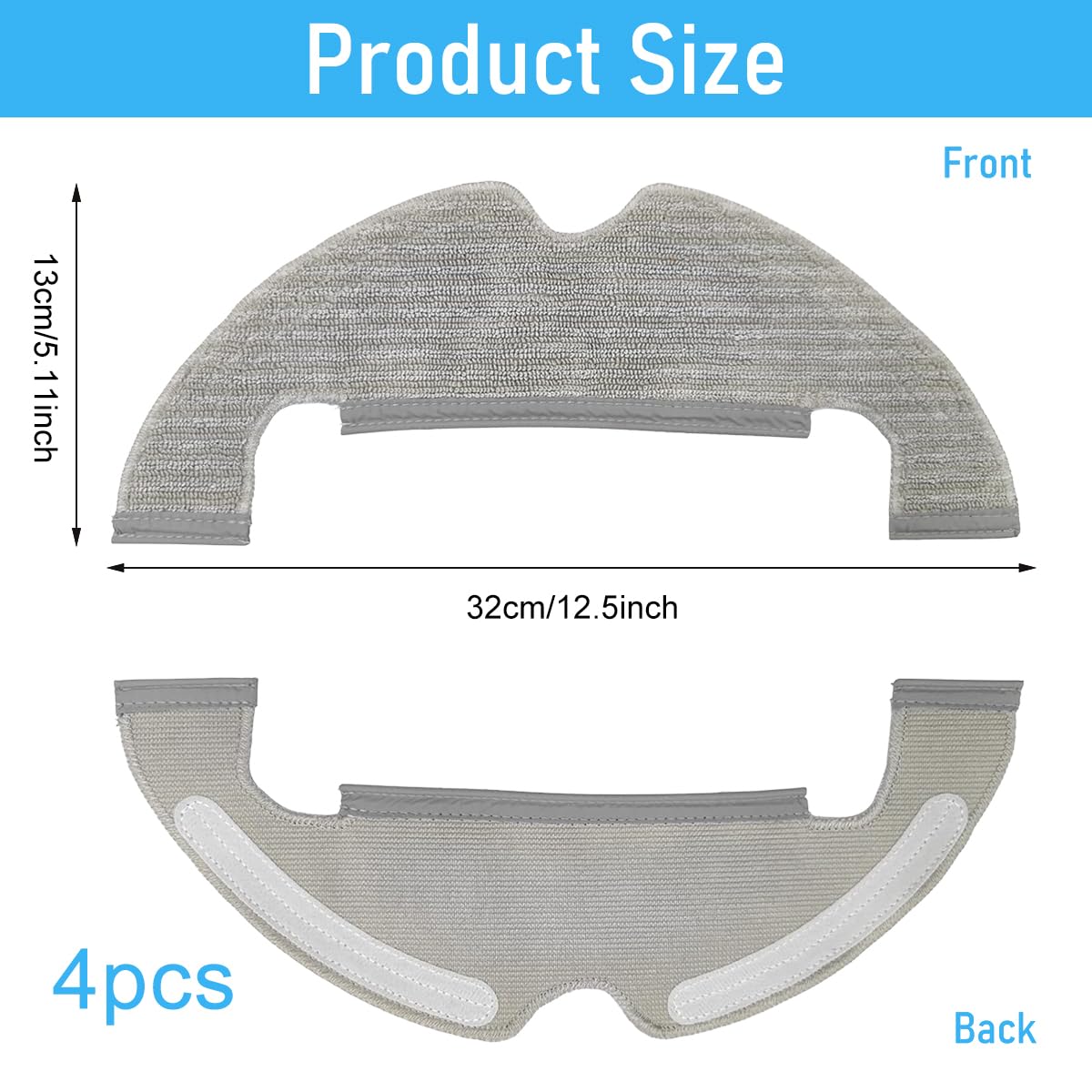 Verilux® Mopping Cloth for Mi Robot Vacuum Cleaner X10 Microfiber Absorbent Wet & Dry Use Mop Cloth Replacements for Vacuum X10