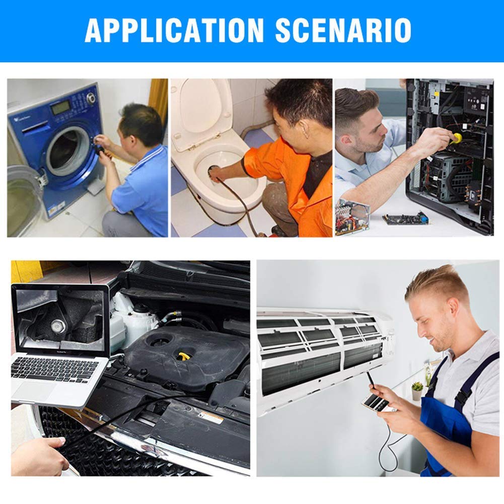 Verilux Endoscope Camera with 1200P HD Inspection and IP67 Waterproof WiFi Borescope 5m Cable