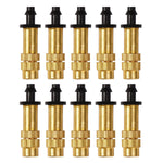 Serplex® Adjustable Water Spray Nozzle Copper 4/7mm Nozzle Water Spray Drip Irrigation Mist Sprayer Micro Sprinkler for Garden Cooling Irrigation Lawn Vegetables Greenhouse - 10 Pcs