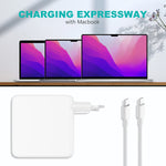 ZORBES® For Macbook Pro Charger, 96W Super Fast Universal USB C Charger, Type C Laptop Charger Adapter Compatible With Macbook Pro(2016-2022) Macbook Air (2018-2022), Macbook, iPad Pro, USB-C Devices