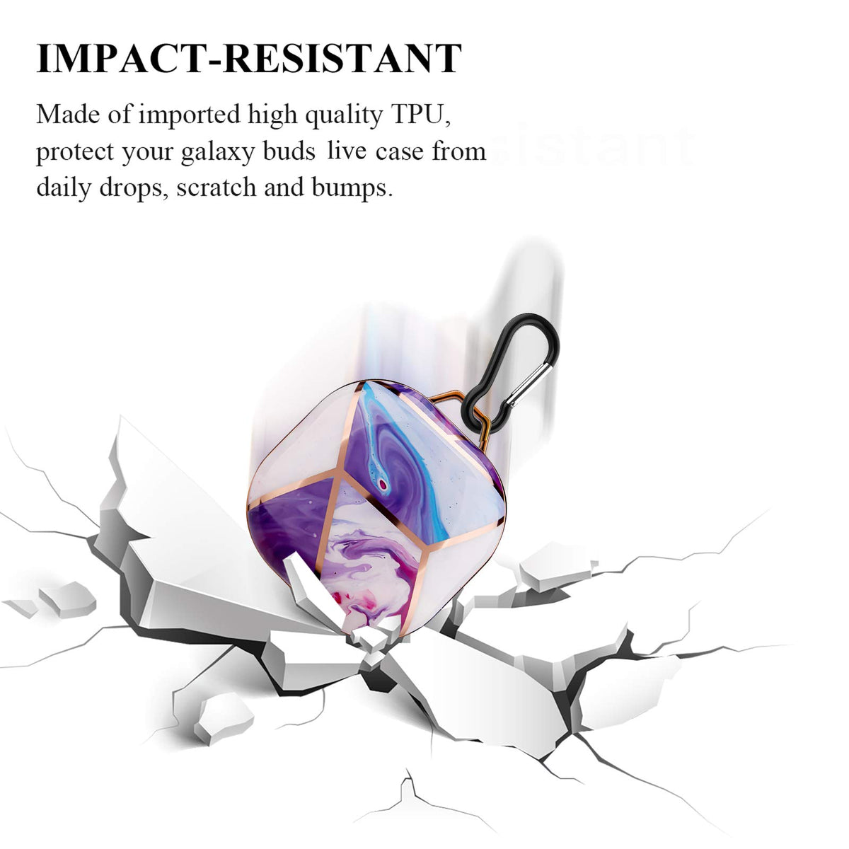 ZORBES® Fashion Design Protective Cover for Samsung Galaxy Buds Pro(2021),Galaxy Buds 2,Galaxy Buds Live,Shockproof Cover for Creative Design Key Ring (Without Earphone, Seperate Pieces Design)