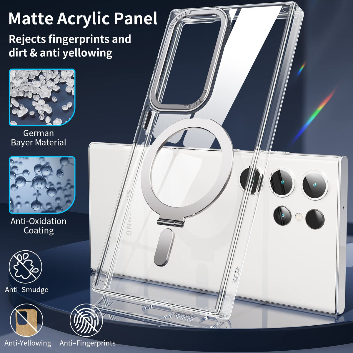 ZORBES® for S23 Ultra Case with Kickstand Ring, for S23 Ultra Samsung Cover (6.8''), for Samsung S23 Ultra Back Cover, S23 Ultra Cover S23 Back Cover Compatible with Magsafe Support Wireless Charging