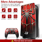 ZORBES® Skin Cover Sticker for PS5 Disc Edition Game Console and Controller Spiderman Themed Skin Cover Vinyl Sticker Creative Anti-Scratch Sticker for PS5 Disc Edition Game Console and Controller