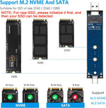 Verilux M.2 NVME SATA SSD Enclosure, Dual Protocol Aluminum Alloy SSD Case with USB C 3.1 Gen 2 USB3.0 to M.2 M-Key B+M Key Enclosure, Support Up to 2TB, Fits 2242 2260 2280, USB & USB C Devices