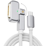 Verilux® PD 140W USB C to Magnetic 3 Charging Cable, 2M/6.6Ft 180° Nylon Braided Magnetic Safe 3 Cable for Air (15''/13'' M4 2025, M3 2024, M2 2023, 2022), Pro (16"/14" 2024/2023/2021), White