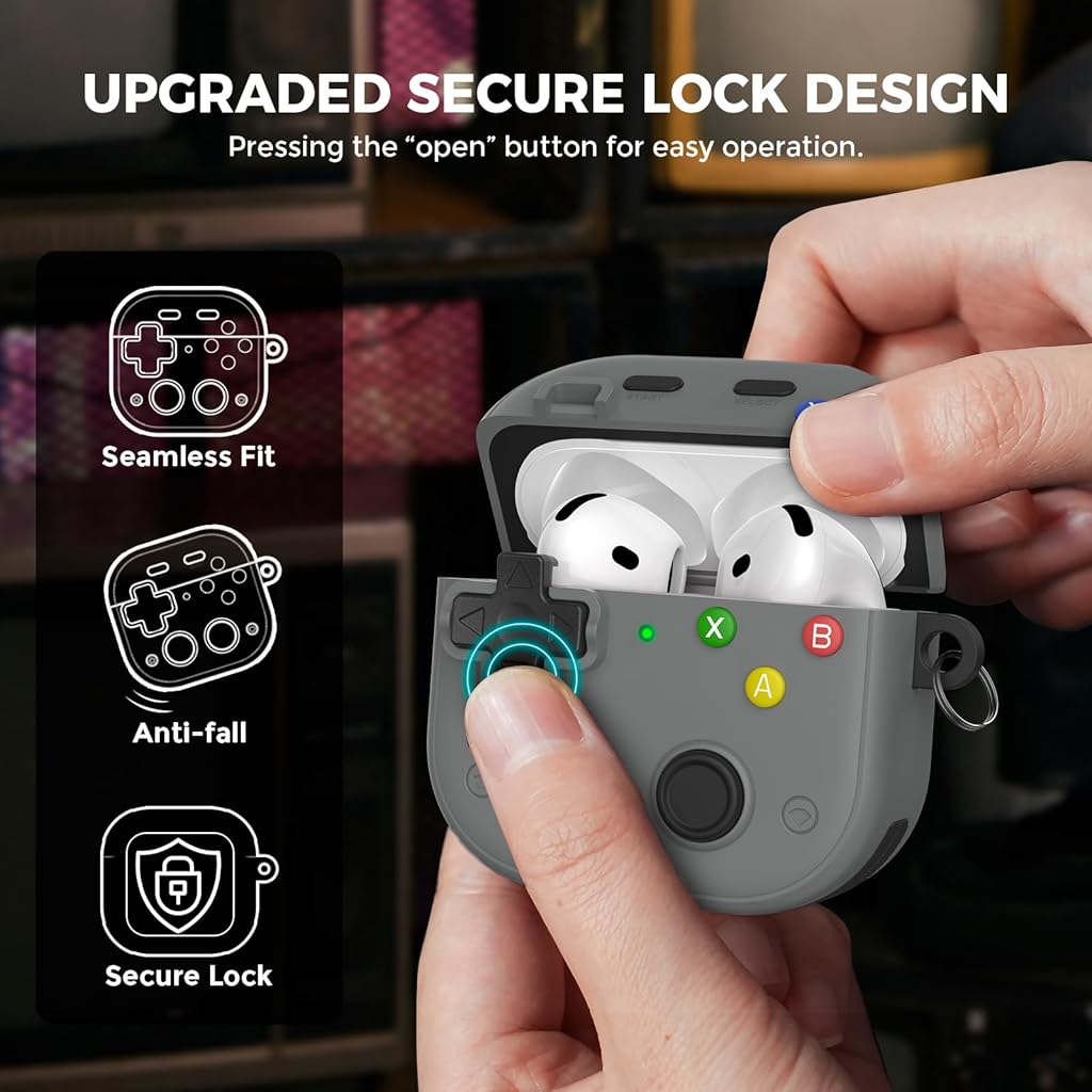 ZORBES® Game Console Design for AirPods pro 2 Case Cover with Secure Lock