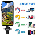 Verilux 4 in 1 Pendrive 64GB for iPhone iPad and Android with Type C Interface | Brushed Metal Design