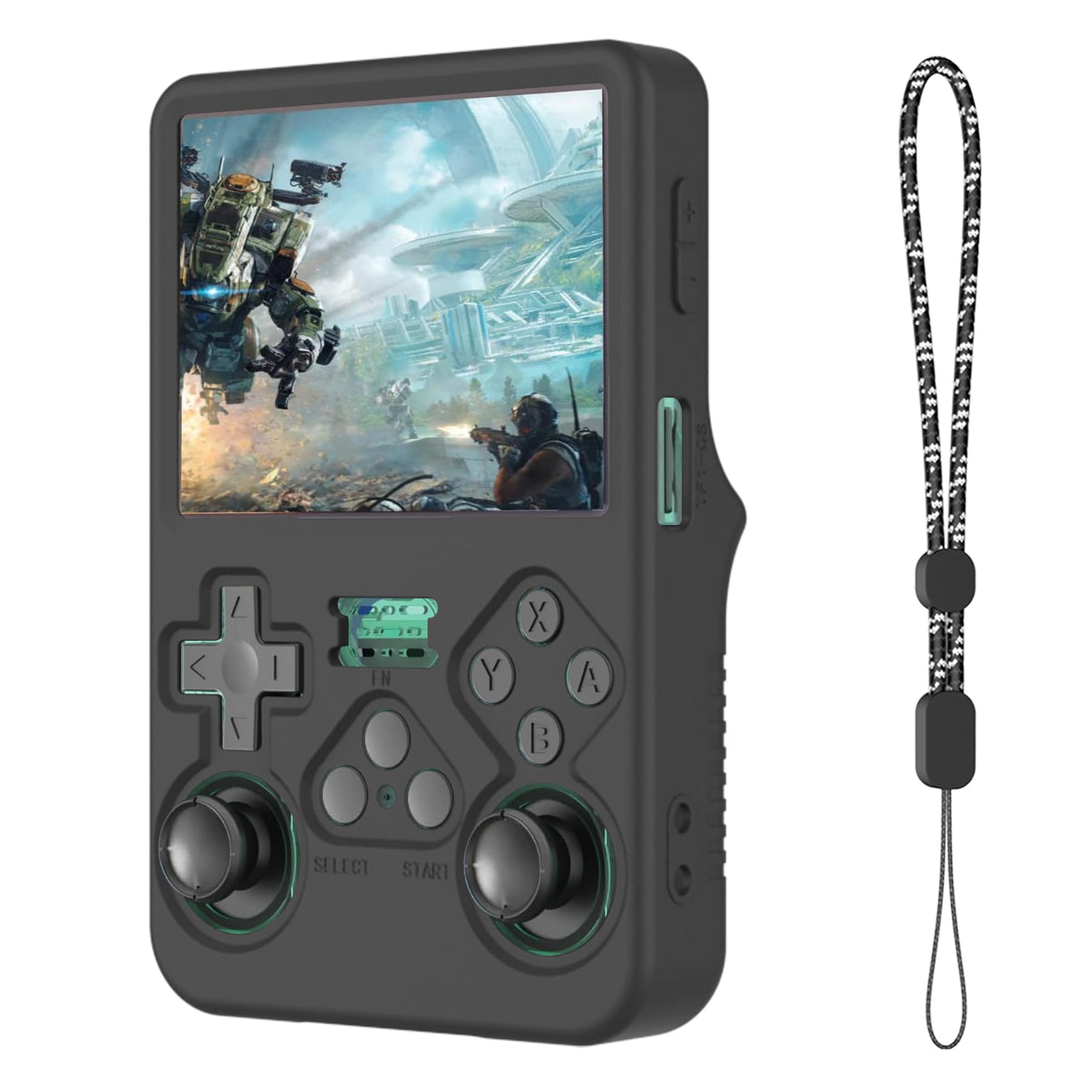 ZORBES® Compatible with R36S Silicone Protective Case with Lanyard, Soft Shockproof Anti-Slip Cover Sleeve for Retro Handheld Game Console, Scratch Protection Gaming Accessory