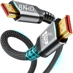 Verilux® 2M/6.6Ft HDMI Cable, HDMI 2.1 Cable Nylon Braided Support 8K@60Hz & 4K@120Hz Ultra High Speed and Backward Compatible for PS5, PS4, Xbox, PC, Monitor Projector TV, Roku, Switch