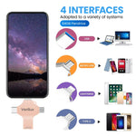 Verilux Pendrive 64GB with 4 in 1 Connector for iPhone Android and PC | Pink Metal Design