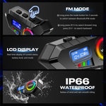 Verilux Bluetooth Helmet Headset for Motorcycles and Outdoor Sports featuring Noise Reduction Mic & LCD Display | IP65 Waterproof with 10 m Range