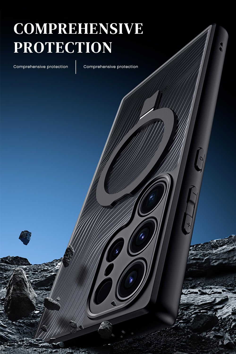 ZORBES® for Samsung S24 Ultra Case Sleek Magnetic Phone Cover with Kickstand Ring Phone Holder Compatible with Mag-Safe Shockproof Phone Case for S24 Ultra Back Cover 6.8''