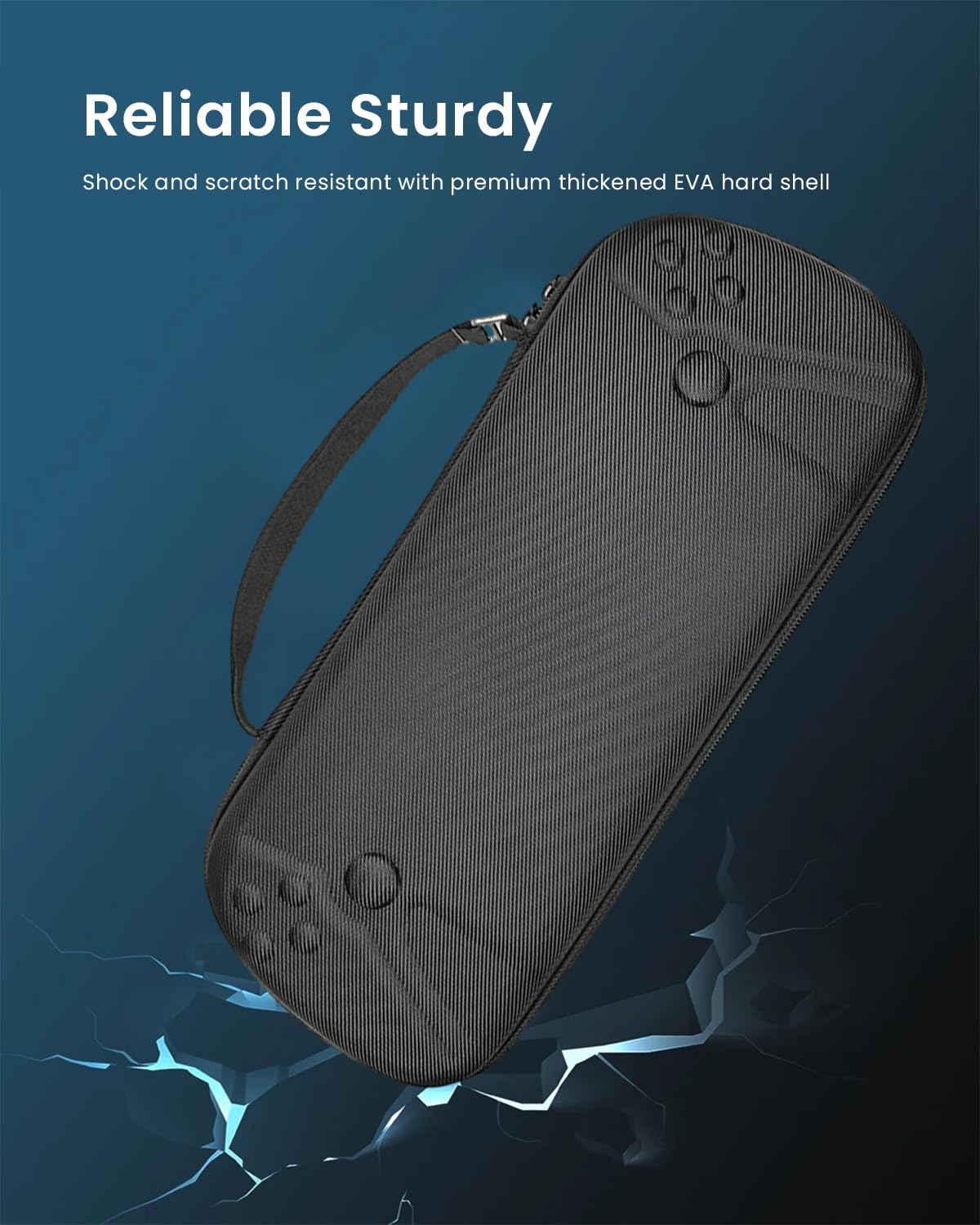 ZORBES® Carrying Case for Sony PlayStation Portal Handheld Gaming Console, Hard Case with Mesh Zipper Pouch Playstation Portal Organizer Bag with Handle Playstation Portal Game Console Accessories Bag