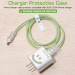 Verilux Charger Protector Set for 20W and 30W iPhone Chargers with Rubber Coil Sleeve | 4 Pcs Cartoon Cable Cover