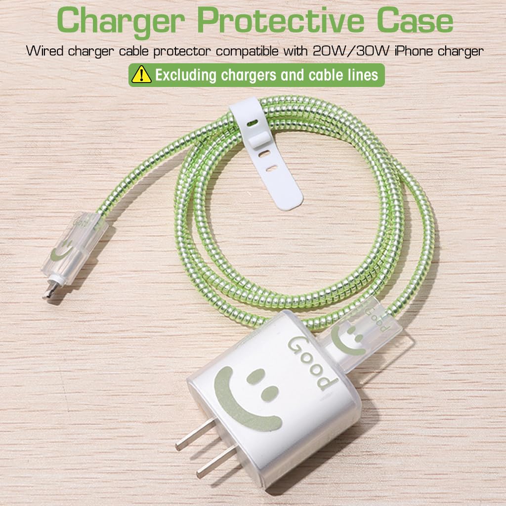 Verilux Charger Protector Set for iPhone 20W 30W with Cable Coil Sleeve & Cover Case