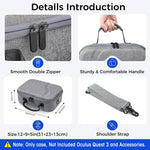ZORBES® Carrying Case for Meta Quest 3, Anti-scratch Meta Quest 3 Carry Case Travel Case Bag for Oculus Quest 3 Accessories, Meta Quest 3 Case with Handle & Shoulder Strap, Not Included Oculus Quest 3