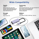 Verilux Type C to USB Adapter with 3.5mm Jack for Charging and Calls featuring 30W PD | Metal Housing