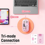 Verilux® Transparent Wireless Mouse, Rechargeable Dual Modes 2.4G & 5.1 Bluetooth Mouse