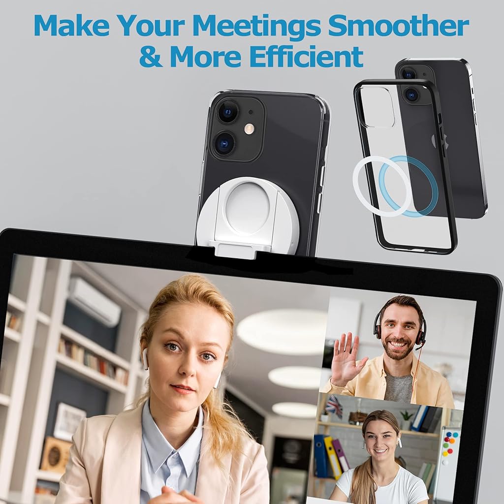 ZORBES® Continuity Camera Mount Magnetic Laptop Phone Holder for MacBook Laptops iPhone 14 13 12 Series Compatible with Magsafe Webcam Mount for iOS 16 macOS Ventura 3PCS