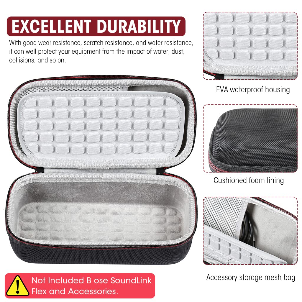 ZORBES® Carring Case for B ose SoundLink Flex Storage Case Hard EVA Protective Case with Handstrap for SoundLink Flex Wireless Bluetooth Speaker, Accessories Bag for B ose SoundLink Flex