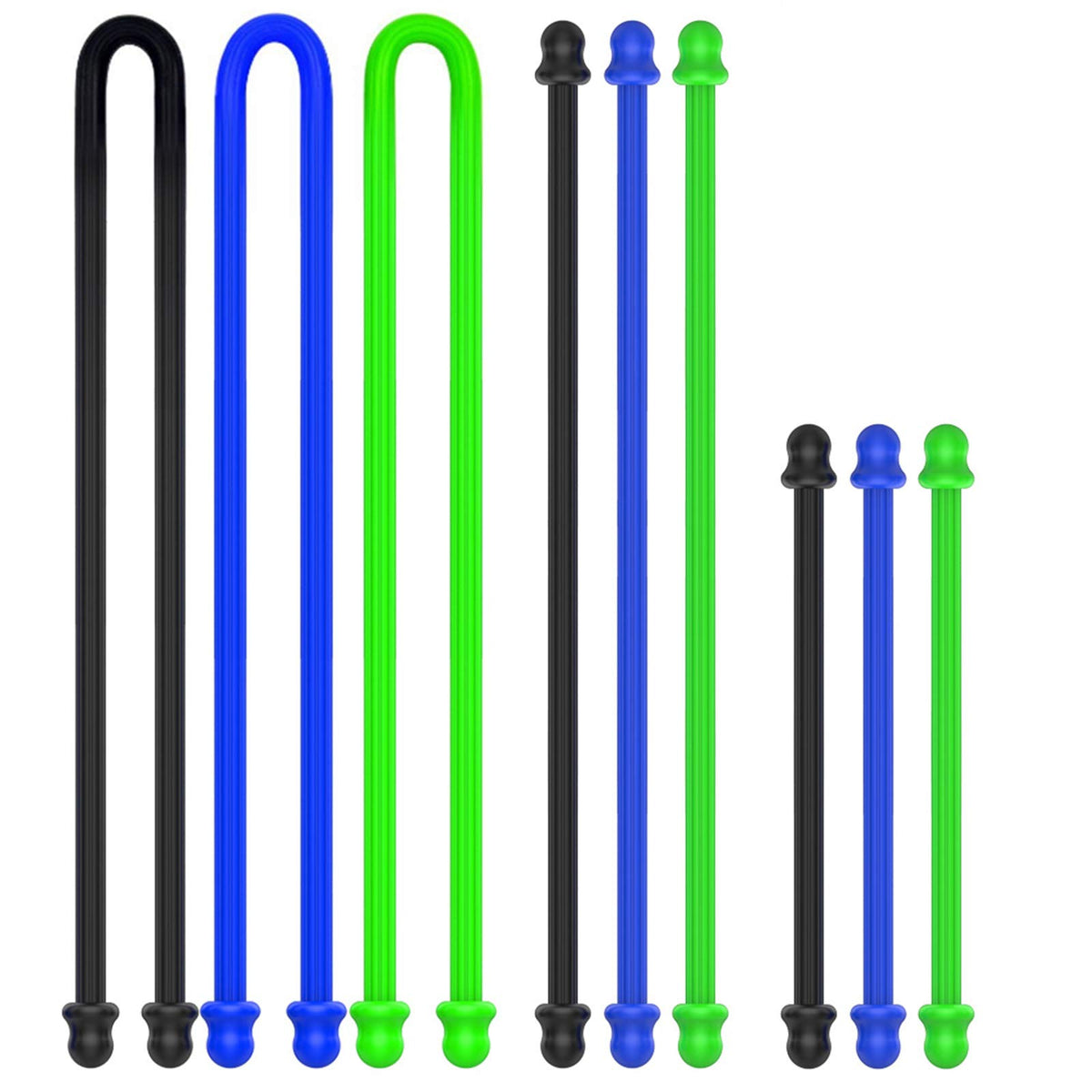 ZORBES® 9Pcs 3in, 6in, 12in Silicone Cable Tie