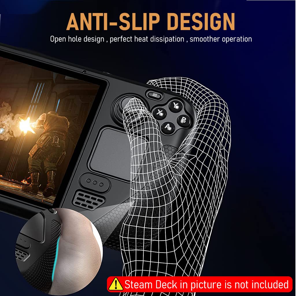 ZORBES® Protective Case for Steam Deck, Silicone Soft Cover Protector with Full Protection, Shock-Absorption and Anti-Scratch Case for Steam Deck, Not Include Steam Deck