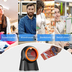 ZORBES® 2D Barcode Scanner, Symcode Omnidirectional Hands-Free Desktop Bar Code Scanner Support 1d 2D Qr Code, Automatic Sensing Barcode Machine for Supermarket Store Warehouse Factory