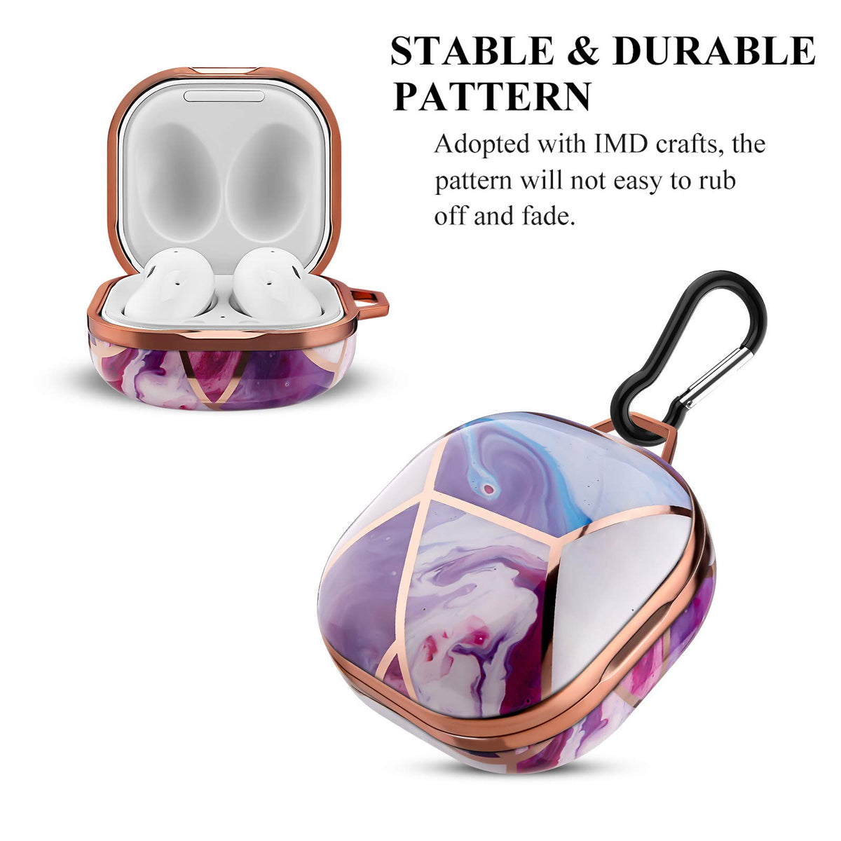 ZORBES® Fashion Design Protective Cover for Samsung Galaxy Buds Pro(2021),Galaxy Buds 2,Galaxy Buds Live,Shockproof Cover for Creative Design Key Ring (Without Earphone, Seperate Pieces Design)