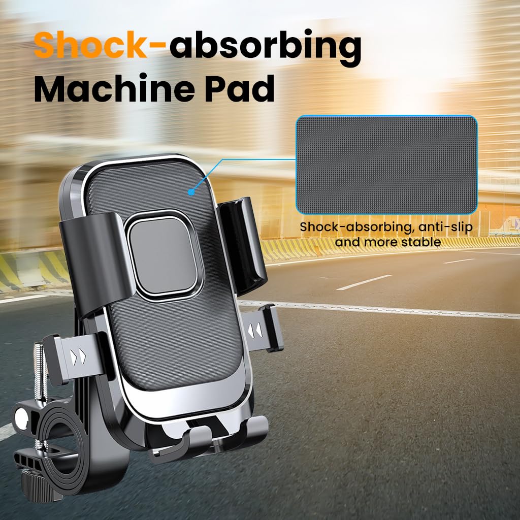 ZORBES® Riding Phone Mount Bike Phone Holder 360 ° Rotatable Bike Phone Mount Anti-Slip 6-Claw Retractable Phone Holder Screw-Fixed Handle Bar Mount Phone Holder for Most Phones