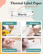 Zeitel® 3 Rolls Thermal Label Roll for D30 Thermal Label Print Paper Unique Nebula Pattern Print Label Paper 14mm x 50mm, 130 Labels per Roll, D30 Thermal Label Roll Replacement