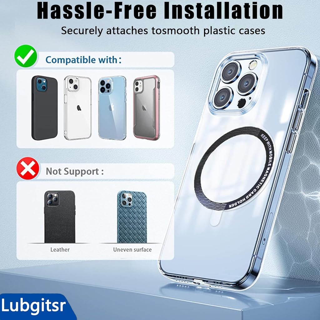 ZORBES® 6Pcs Magnetic Alignment Rings, 55mm Dia Slim Adhesive Magnetic Rings, Adhesive Magnet for Phone Grip, Phone Holder