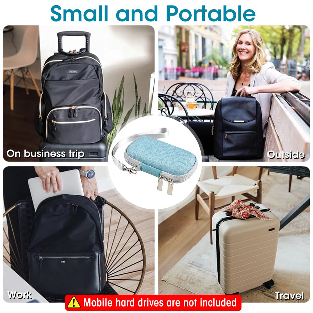 Verilux Carrying Case for SanDisk Portable SSD featuring EVA Hard Shell and Dual Zippers | 12.2×8×3.5 mm Travel Bag