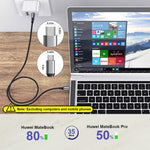 Verilux Type C to Type C Cable for Fast Charging with 6.6ft Length | Nylon Braided 100W