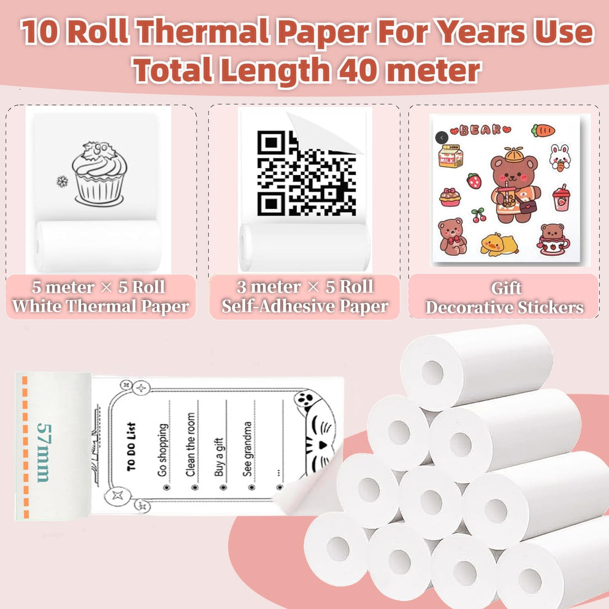 Zeitel® N1 Mini Bluetooth Thermal Printer Pink