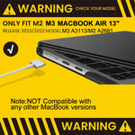 ZORBES® Compatible with M2 2024 2023 2022 MacBook Air 13 inch case, Model A2681, Hard Shell Case&Keyboard Cover&Screen Film for New M2 Mac Air 13.6 with Touch ID, Crystal