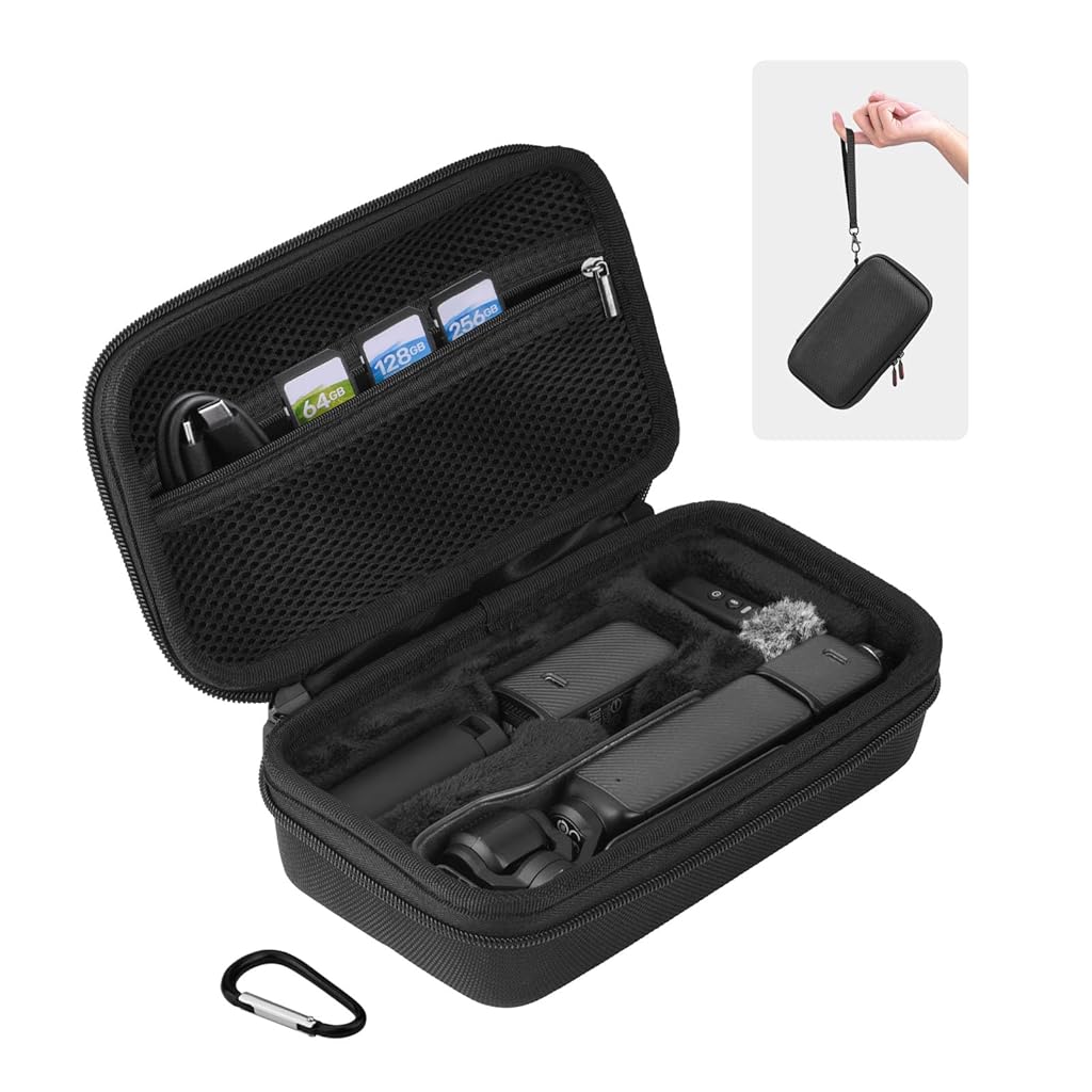 ZORBES® Pocket 3 Case, Portable Carrying Bag Protective Hard Storage Bag for Pocket 3 Creator Combo Camera Accessories with Wrist and Carabine