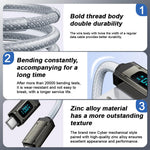 Verilux Type C Charging Cable for iPhone 15 with 240W PD and LCD Display | 6.6ft Data Sync