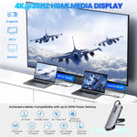 USB C HUB 4 in 1 Type C HDMI Adapter (20cm Braided Cable)