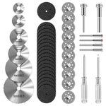 Serplex® Set of 44Pcs Rotary Tool Accessories-6Pcs HSS Circular Saw Blades, 20pcs Grinding Discs, 10Pcs Diamond Cutting Wheels, Mandrels & Screwdrivers, for Grinding, Cutting, DIY & Repair Work
