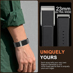 ZORBES® PU Leather Replacement Band for Whoop 5.0 Life Fitness Tracker, Adjustable Soft Faux Leather Wrist Strap with Metal Clasp, Fashion Business Fitness Watch Band for Men