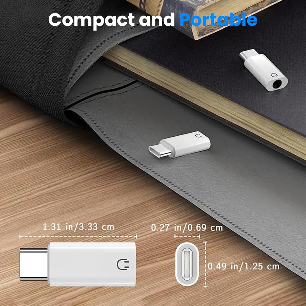 Verilux Type C to 3.5mm Headphone Jack Adapter with Hi Fi DAC for iPhone 16 and Galaxy S25