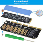 Verilux NVMe Adapter PCIe x16 for M.2 SSD 2230 2242 2260 2280 | with Gel Pad and Screwdriver