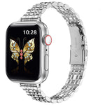ZORBES® Compatible with iWatch, Fashion Women Silver Stainless Steel Watch Band Compatible with Series 11/10 42mm, Secure Clasp Replacement Wristband Adjustable Metal Link Bracelet Strap with Tool